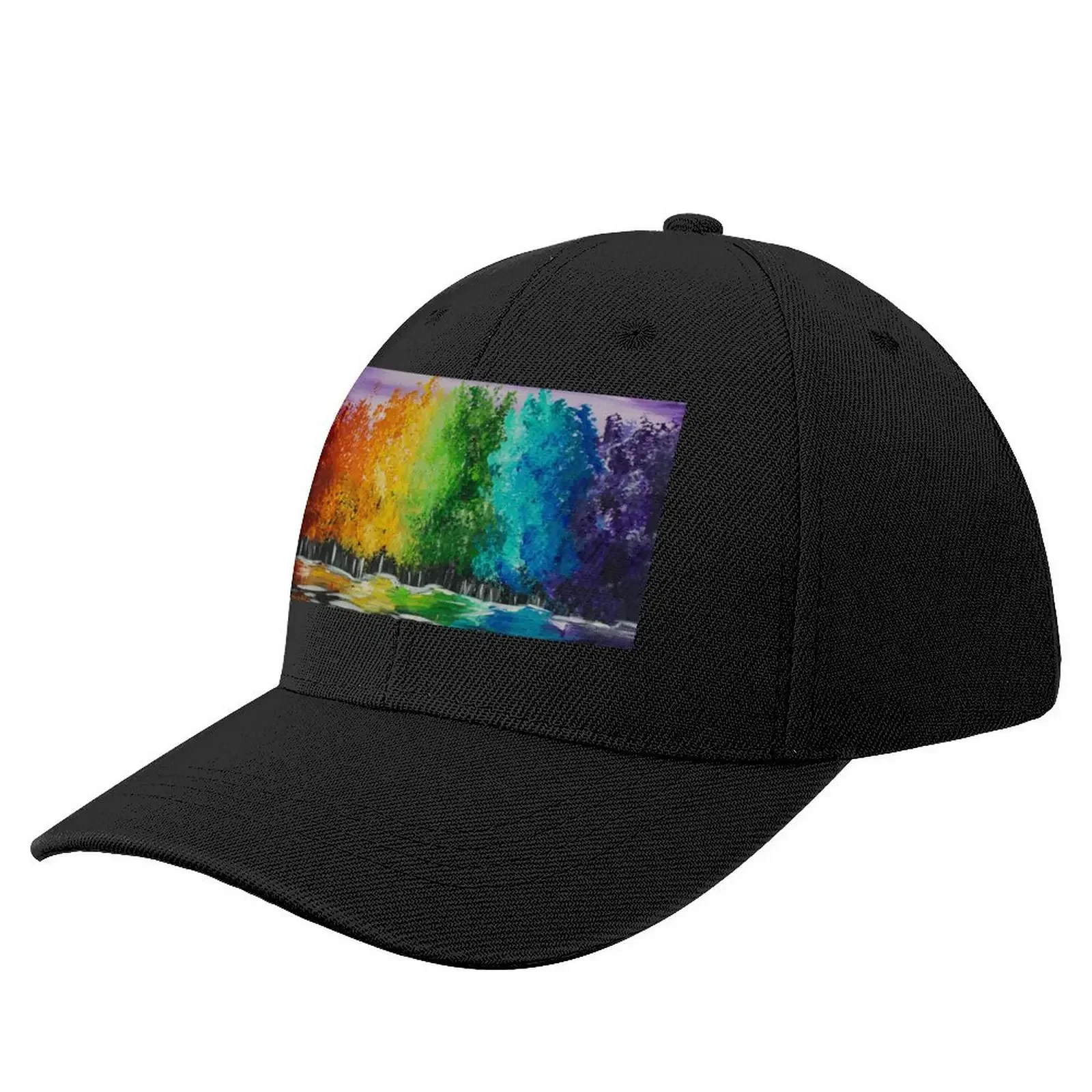 

Happy Rainbow Trees - YLM_arts Baseball Cap Big Size Hat Hat Man Luxury summer hat Women Beach Fashion Men's