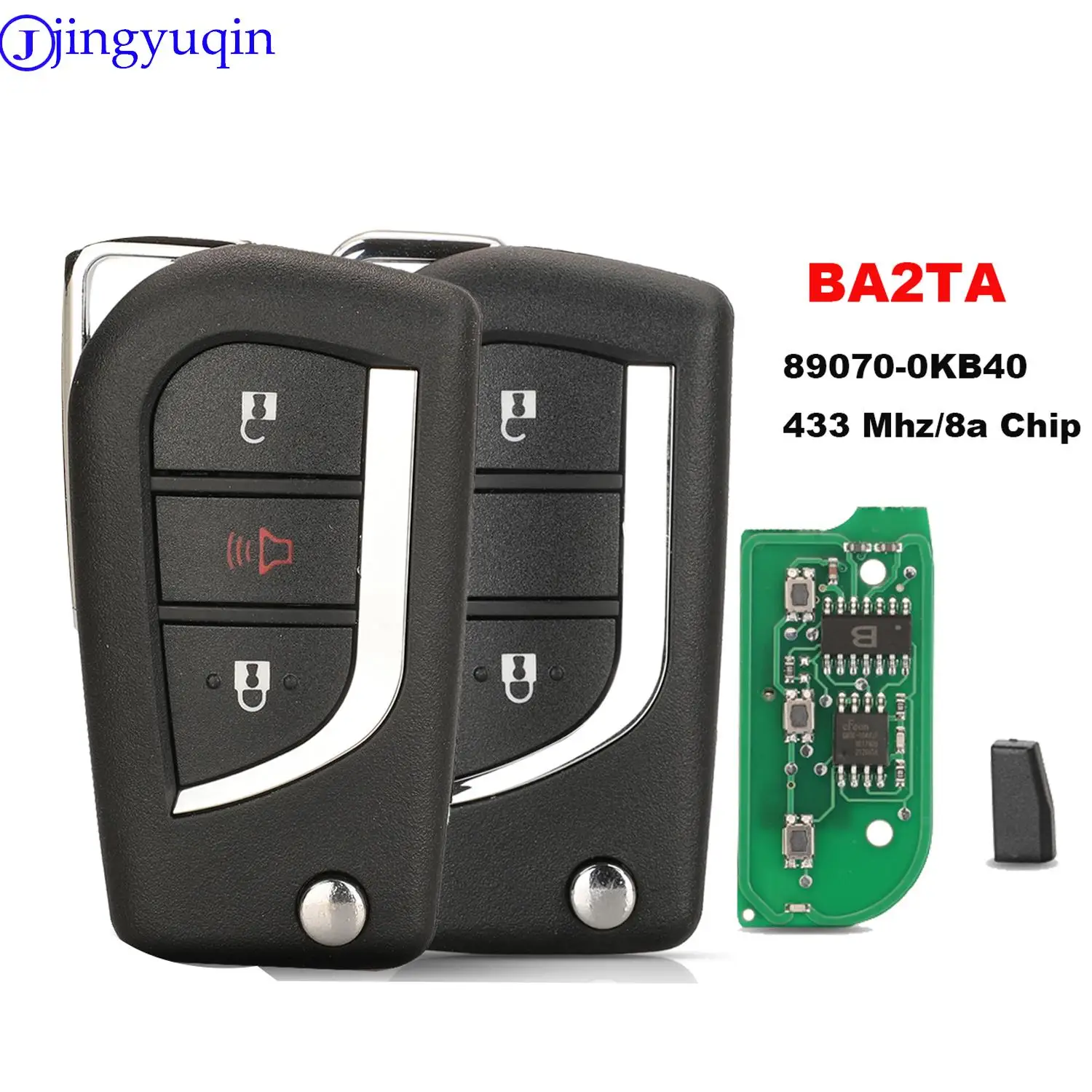 jingyuqin Zdalny kluczyk samochodowy p/n 89070-0KB40 FCCID: BA2TA Do Toyota Hilux 2015 2020 8A Chip 433MHZ 2/3Przyciski