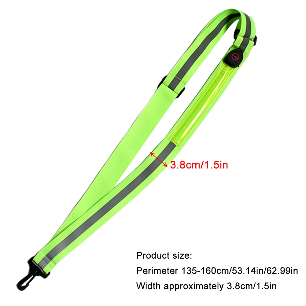 معدات المشي العاكسة القابلة لإعادة الشحن عبر USB، حزام عاكس LED عالي الوضوح، معدات الجري العاكسة للضوء للجري الليلي