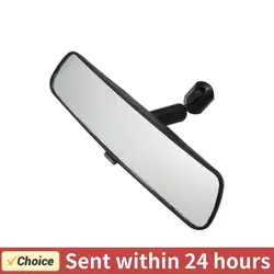 10 Inch Interior Rearview Mirror Black Auto Internal Mirror Easy To Install Rearview Interior Mirror ABS Glass for Universal Car