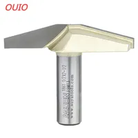 OUIO 10 Degree Bottom Cleaning End Mill Carbide CNC Router Bit Milling Cutter for Wood Engraving Machine 1/2\