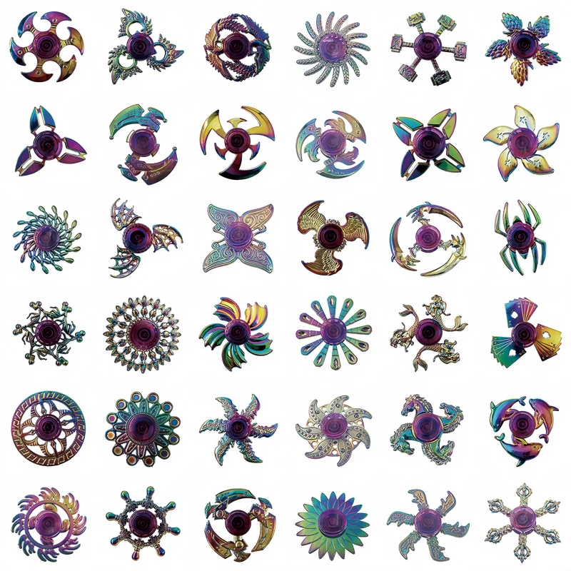 Regenboog High-Speed Metal Fidget Spinner Kleurrijke vingerhandspinner voor stress en angstverlichting Leuk speelgoed voor volwassenen