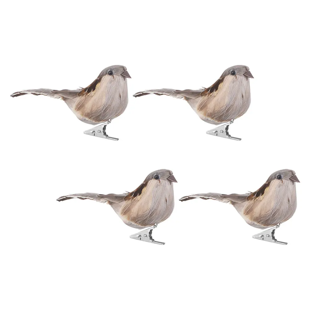 

4pcs Small Artificial Birds For Garden Decor Outdoor Bird Decoration Tree Branches Fake Bird Ornaments Home Decor