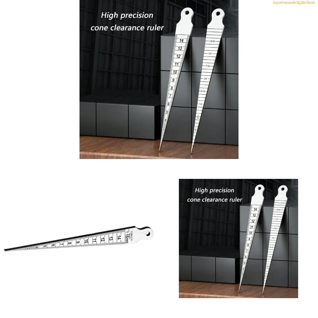 37ME Professional Tapers Gauges With Millimeter Inch Scale 1-15Mm Set Wedges Feeler Gauges Clearances Rulers
