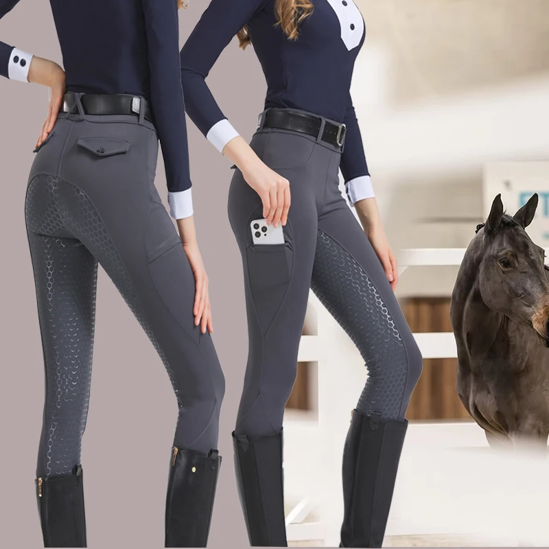 Four Seasons Breeches Women's professional equestrian sports pants riding silicone anti-slip pants wear-resistant high-elastic t