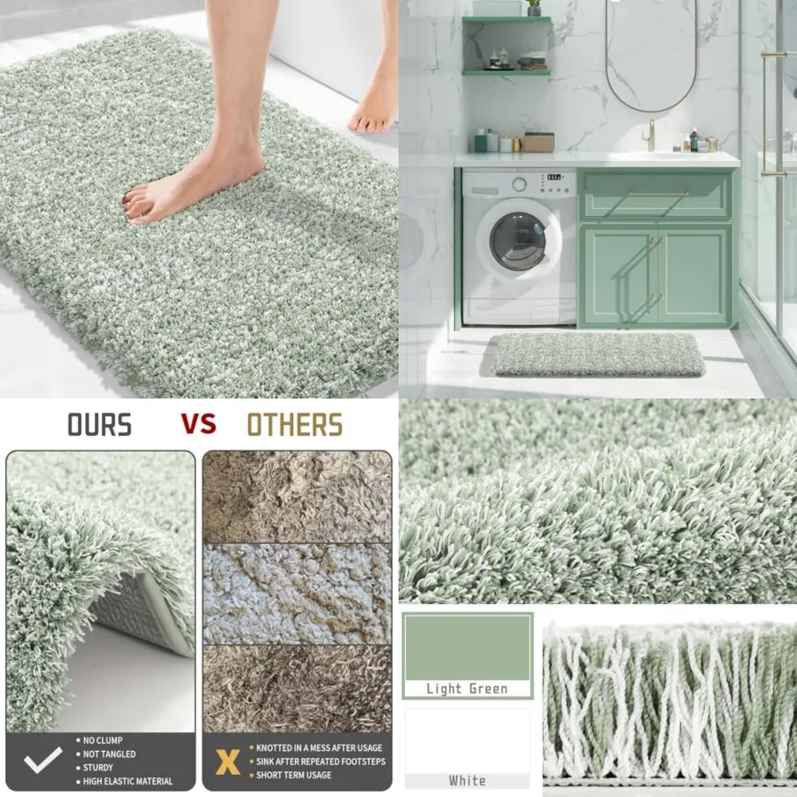 

Bathroom Rugs Non Slip Washable 36X24, Ultra Soft and Water Absorbent Bath Mats, Plush Fluffy Shower Mat Outside, Luxury Microf