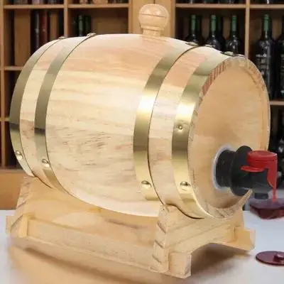 

1Set Wooden Pine Wine Barrel 0.8L Rustic Beer Barrel for Wine Aging Storage Dispenser Desktop Decor Bar Party Supply