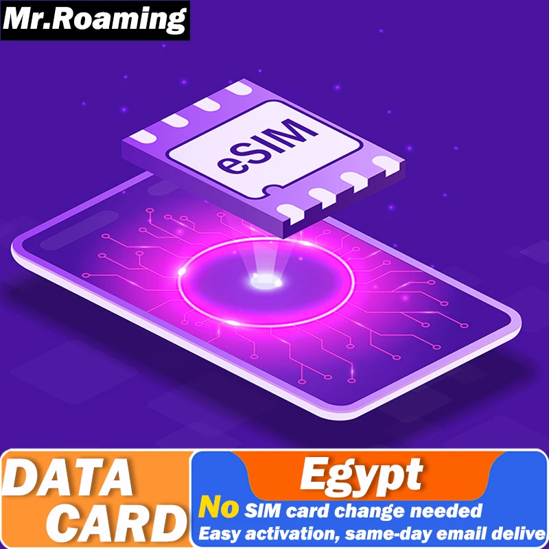 Egypt Travel  Prepaid eSIM Data Traffic Card 5G/4G High-Speed Mobile Internet 1/3/7/10/15/30 Days No contract