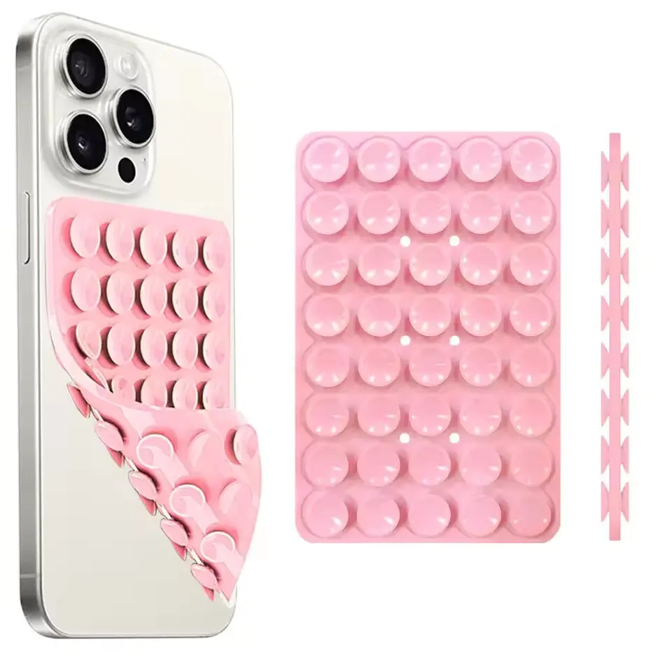 

Double Sided Silicone Suction Cup Phone Case Detachable Stand For Hands-Free Selfies And Videos Compatible with Any Smartphone