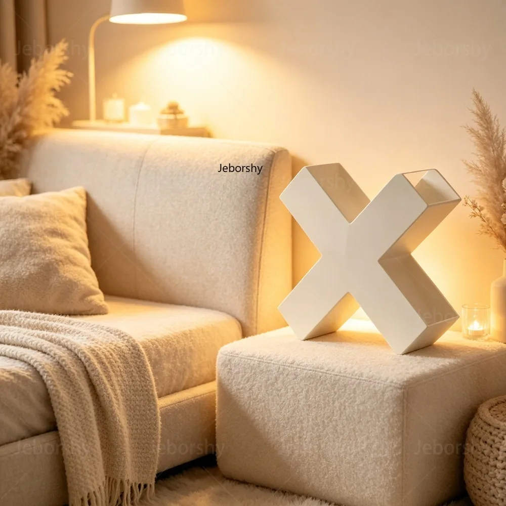 Iron X-Shaped Storage Organizer, Minimalist Letter Holder, Decorative Metal Rack for Living Room Bedroom