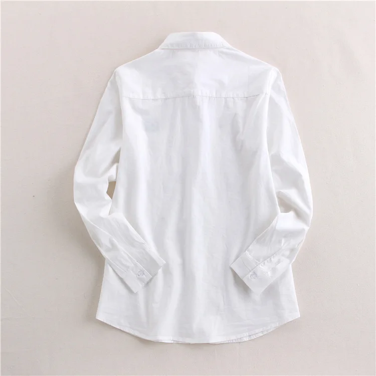 New Summer Cotton Short Sleeve Shirt Lapel Bear Embroidery Top Mori Girl Casual Sweet Academic Loose Blouse 2024 Autumn T46751QC