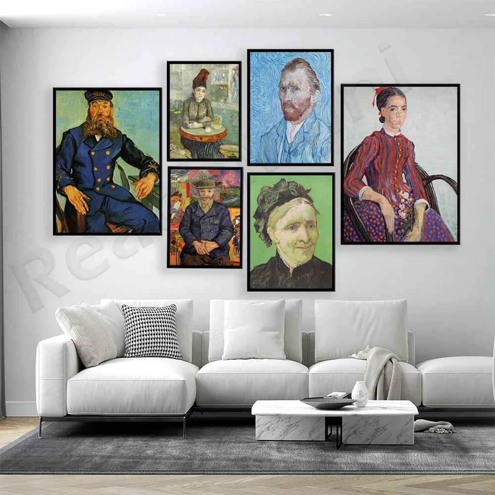 Portrait of Van Gogh's Mother, Self-Portrait, Vincent Van Gogh Agostina Segatori at Le Tambourin Art Print Poster