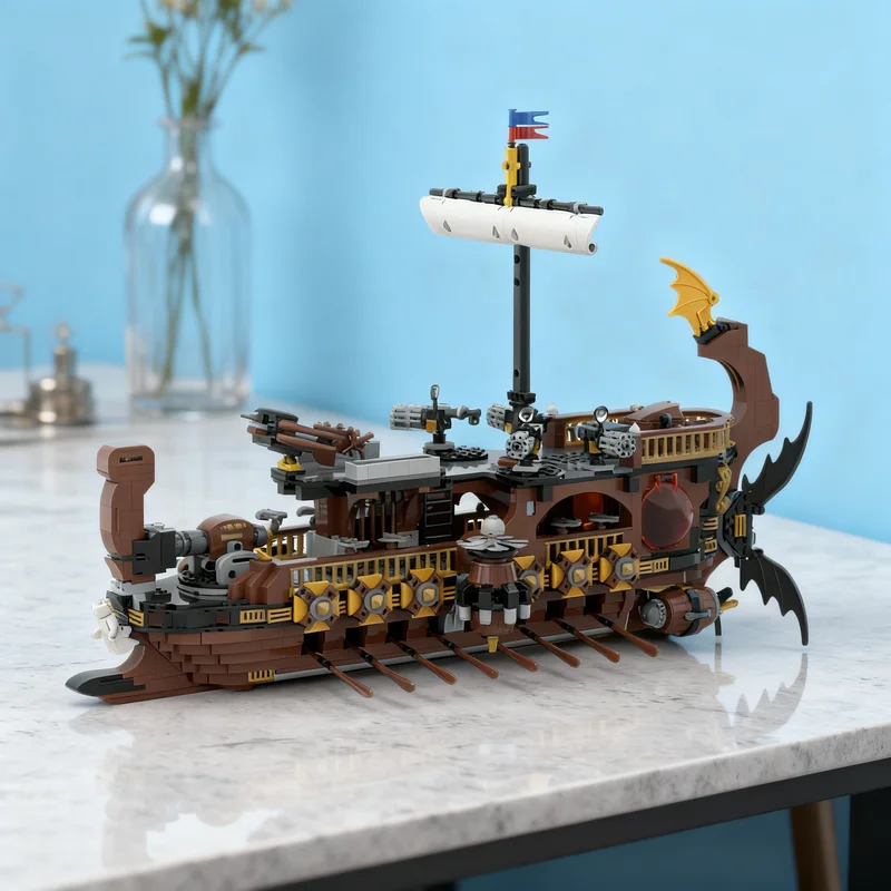 

2584 детали MOC Римская галейка в стиле стимпанк, модель для сборки, конструктор, игрушка, подарок, креативный коллекционный предмет для демонстрации, премиум-класс, для взрослых и детей