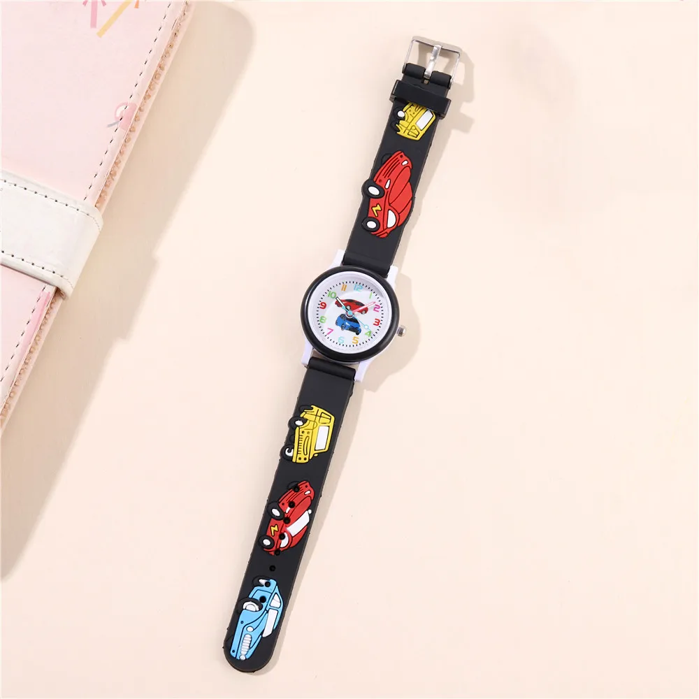 4 Colors New Cartoon 3D Car Children watch 3-15 Years Old Student Quartz Watch