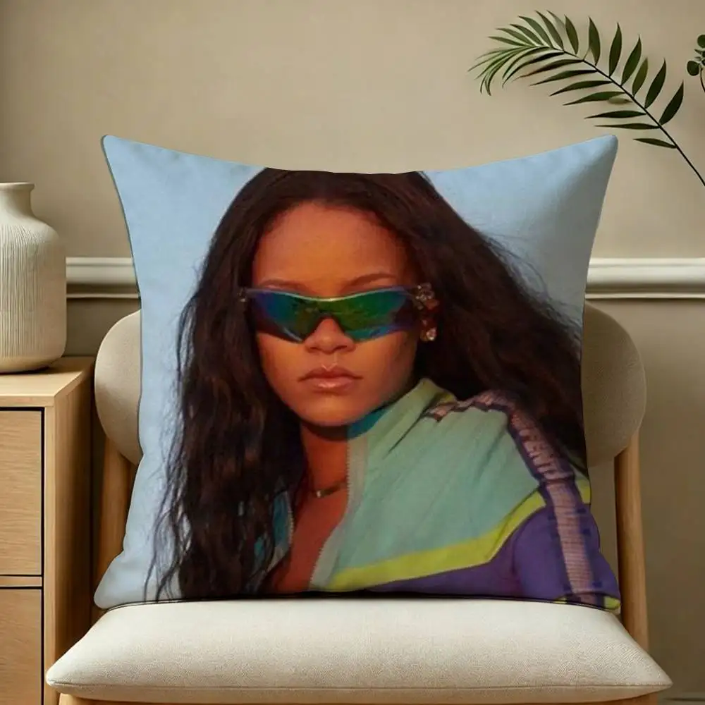 The Popular Singer R-Rihanna  Pillow Case Square Double-Sided Sofa Cushion Cover Bedroom Bedside Pillow