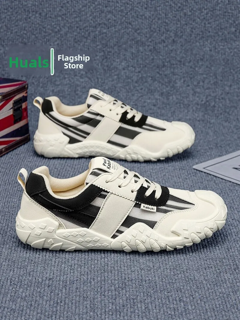 Men's Canvas Shoes Breathable Casual Sports Low Top Glue-Welded Rubber Outsole Soft Bottom Fashionable Work Shoes
