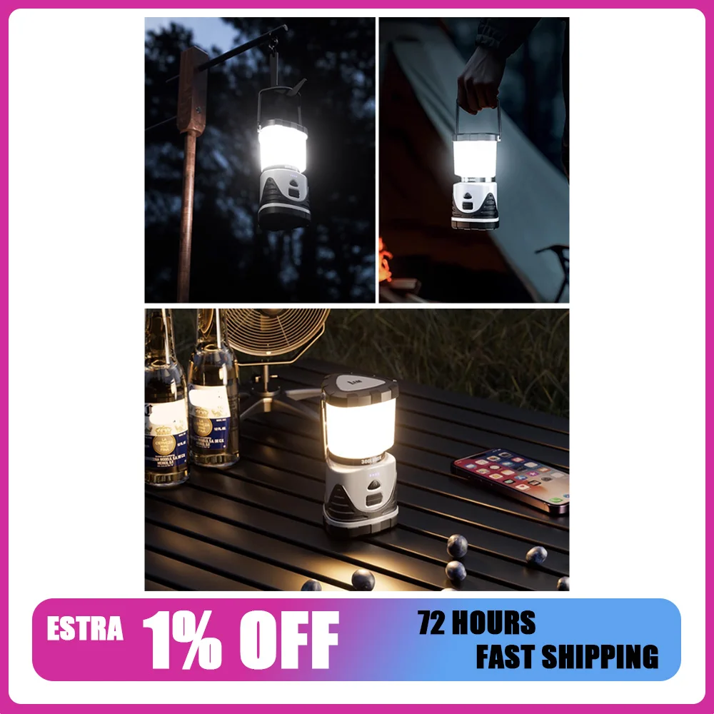

LEM E83/E93 Лампа для кемпинга USB Перезаряжаемая лампа для кемпинга Портативная непромокаемая уличная лампа 5400 мАч/6800 мАч 300 лм Фонарь