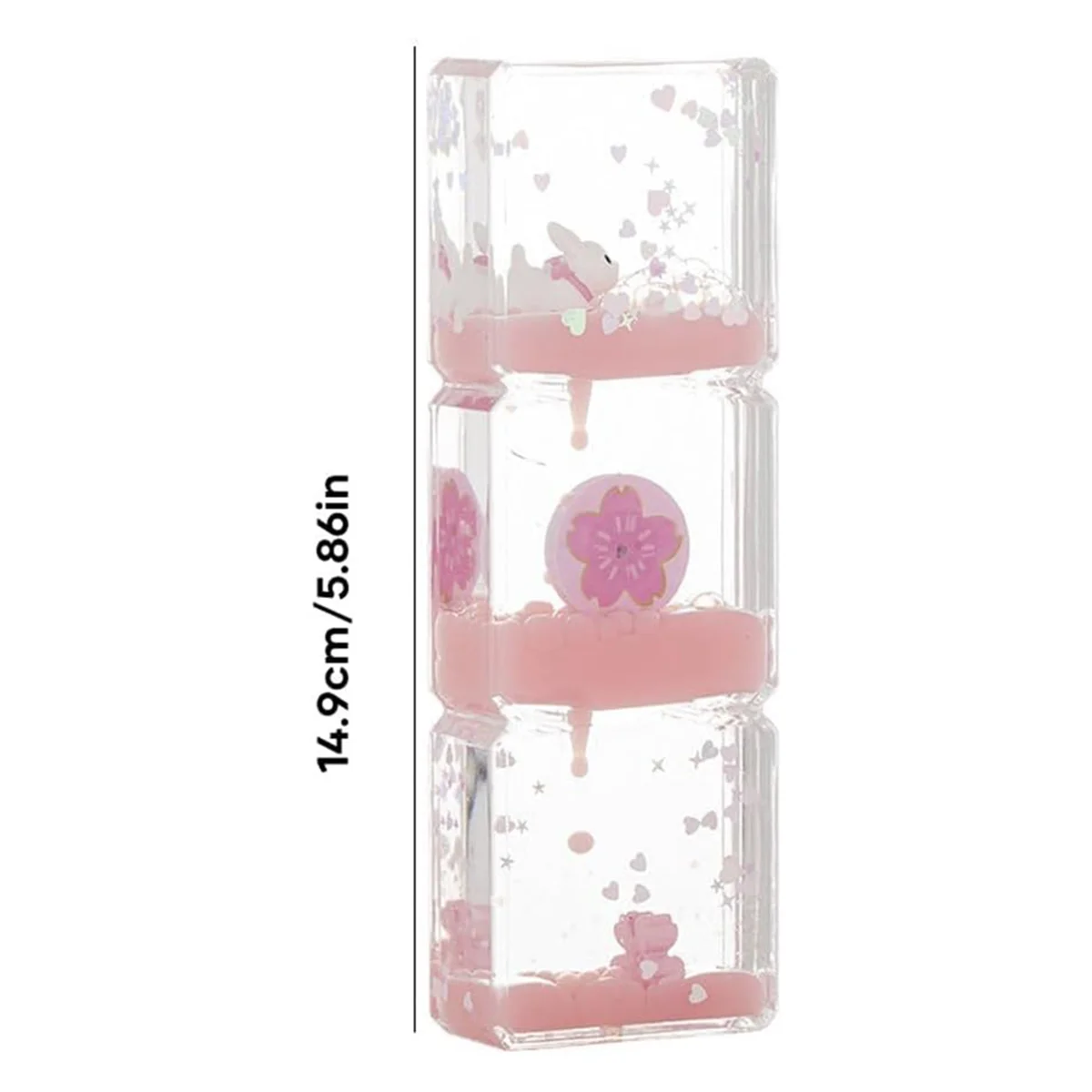 Il nuovo mini clessidra liquida dei cartoni animati, clessidra per bambini, giocattolo clessidra dei cartoni animati, decorazione desktop per ufficio/casa rosa