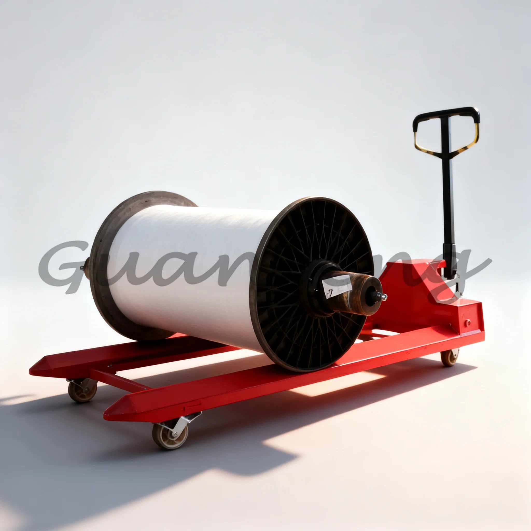 Fully Electric Yarn Roller Vehicle, 3 Ton Electric Lifting Warp Yarn Roller Paper Processing Trolley