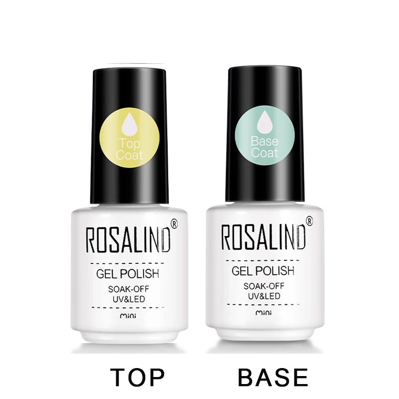 

ROSALIND 7ml Base Top Coat Set Shiny Gel Polish UV Reinforce Long Lasting Nail Art Manicure Gel Lak Varnish Primer