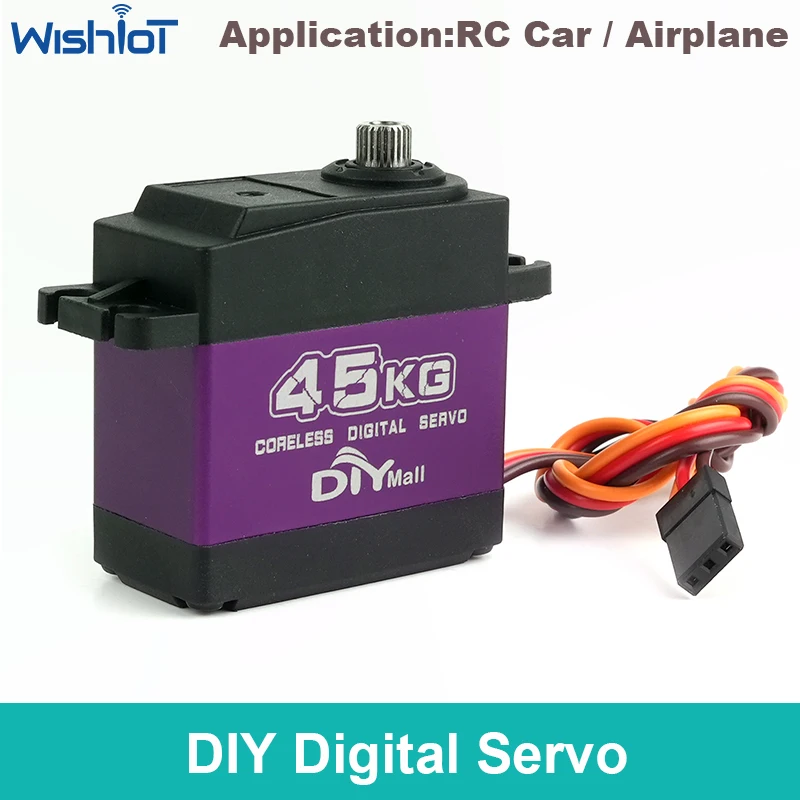 

45 кг цифровой сервопривод HV без сердечника с металлической шестерней 8,4 В водонепроницаемый алюминиевый корпус стандартный сервопривод для 1/8 1/10 радиоуправляемых автомобилей грузовик гусеничный