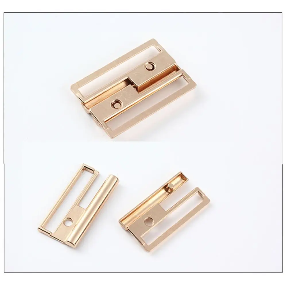 5pcs Decoration Gold Silver Black Belt Buckle Practical Universal Metal Clasp Square Elastic Waistband Buckle