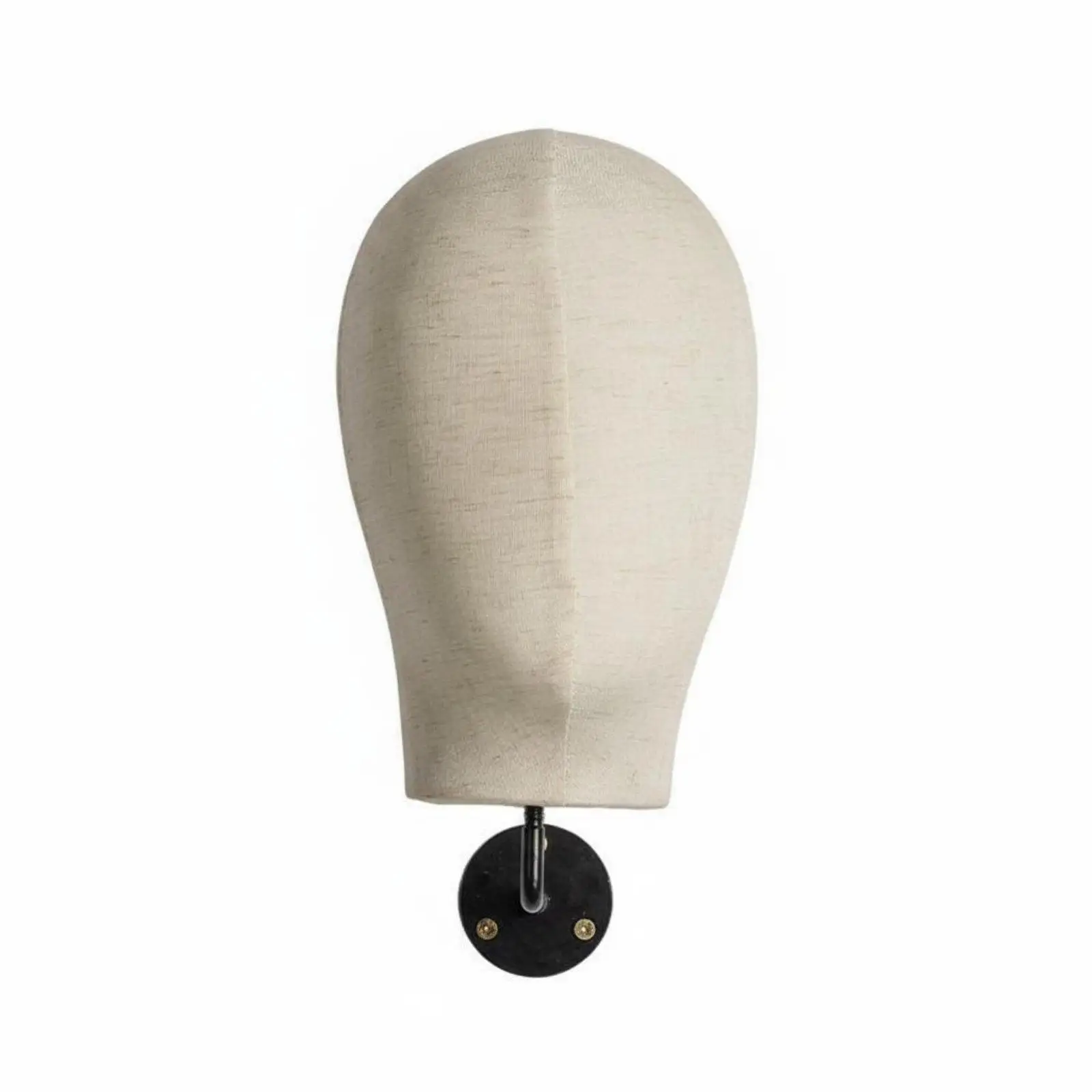 Linen Fabric Mannequin Head for Hats Wall Mounted Display Stand for Scarves Veils Millinery Boutique