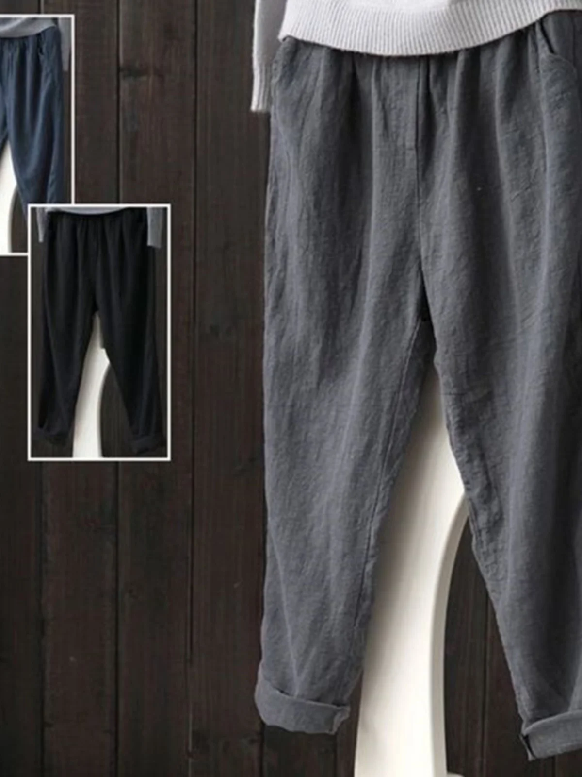 루즈핏 코튼 린넨 당근 팬츠 나인 포인트 캐주얼 팬츠 여성 여름 순면 린넨 하렘 팬츠 빈티지 코튼 린넨 루즈핏