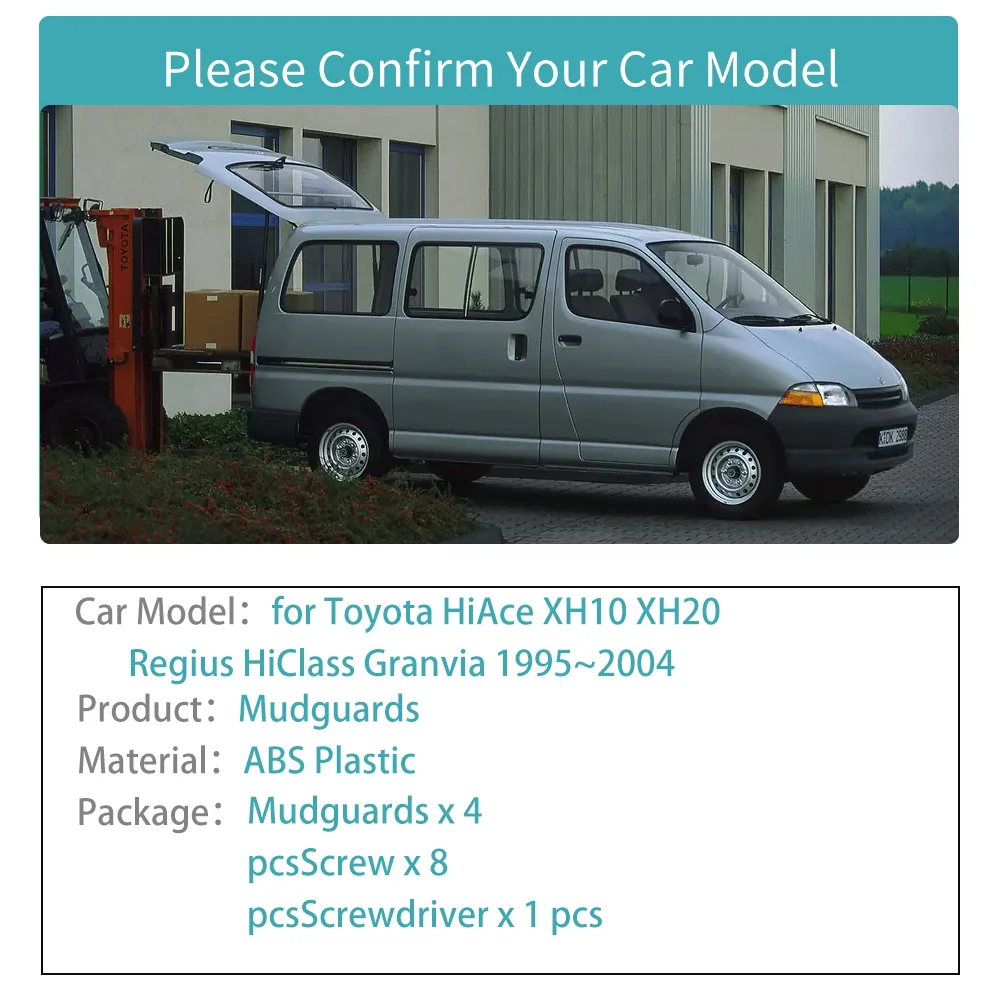 

Mud Flaps for Toyota HiAce XH10 XH20 Regius HiClass Granvia 1995~2004 Mudguards Splash Guard Part Fender Flare Cover Accessories