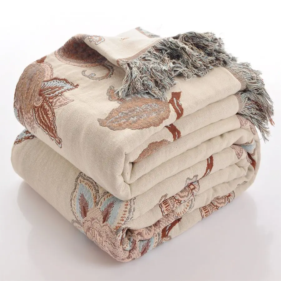 

Плед-покрывало, 100% хлопок, ультрамягкое, роскошное, в деревенском стиле, муслиновое, дышащее, мягкое покрывало для кровати, универсальное покрывало для дивана, кушетки, кресла