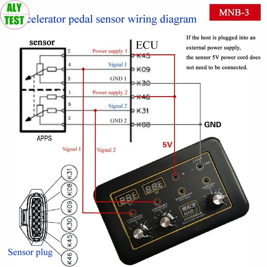 MNB-3 Automobile Signal Simulator for Temaperature Sensor Throttle Pressure  with Voltmeter Function