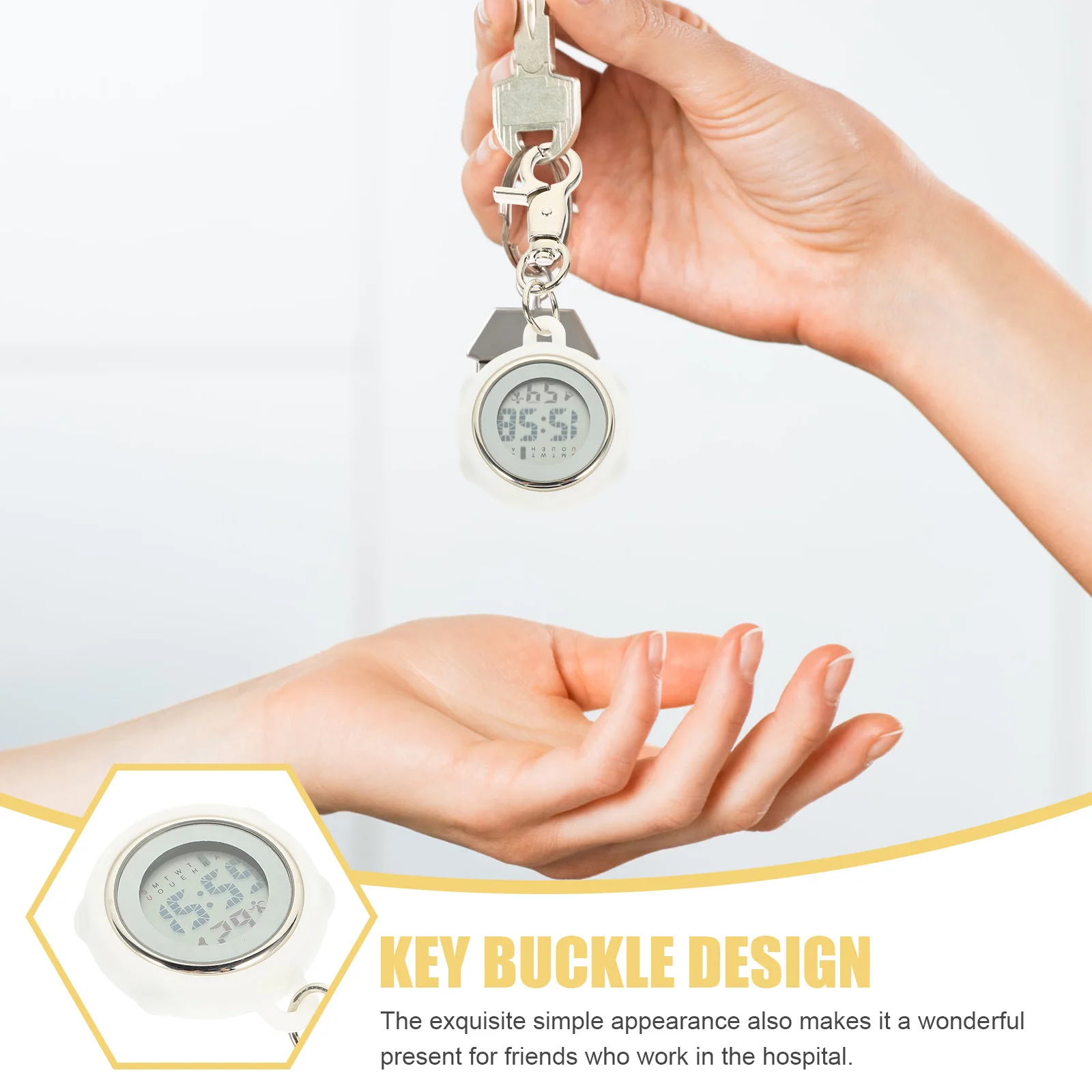 Digital Nurse Watch Watches Lightweight Chest Watch Keychain Glass Buckle Design Electronic Components