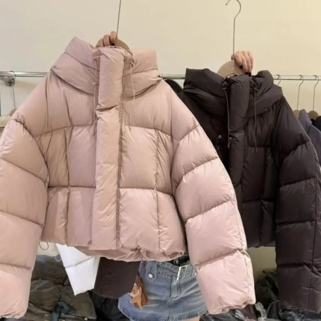

Women's Hooded Cotton Jacket Ultra-Light Thickened Winter Fashion Japanese Korean Style Casual Short Bread Clothing Trend