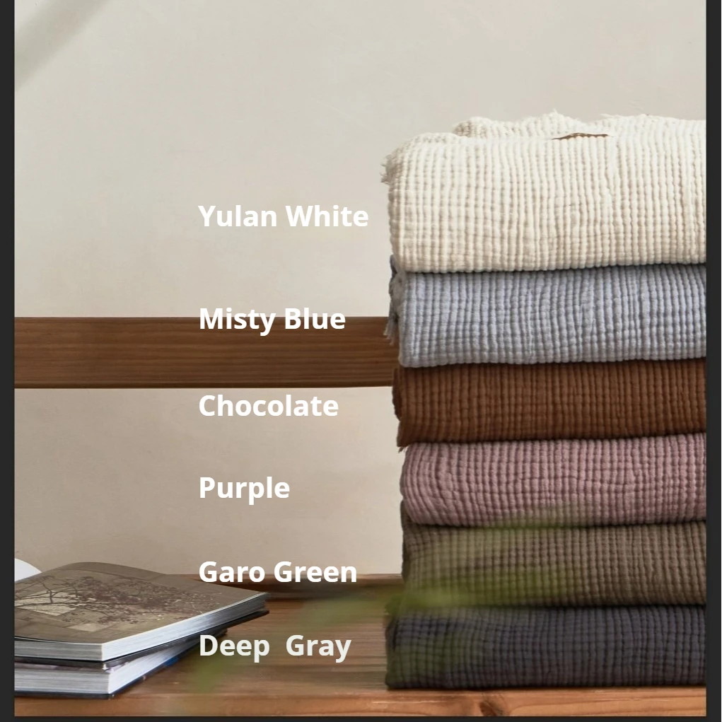 

Japanese Style Maillard Four-layer Gauze Tassel Blanket Vintage Wrinkled Texture 100% Cotton Gauze Throw for Sofa Office Home