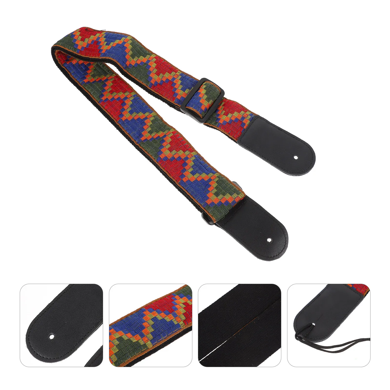 

1Pcs Guitar Strap Durable Lightweight Bohemia Style Practical for Outdoor and Stage Use Adjustable Electric and Ukulele Strap