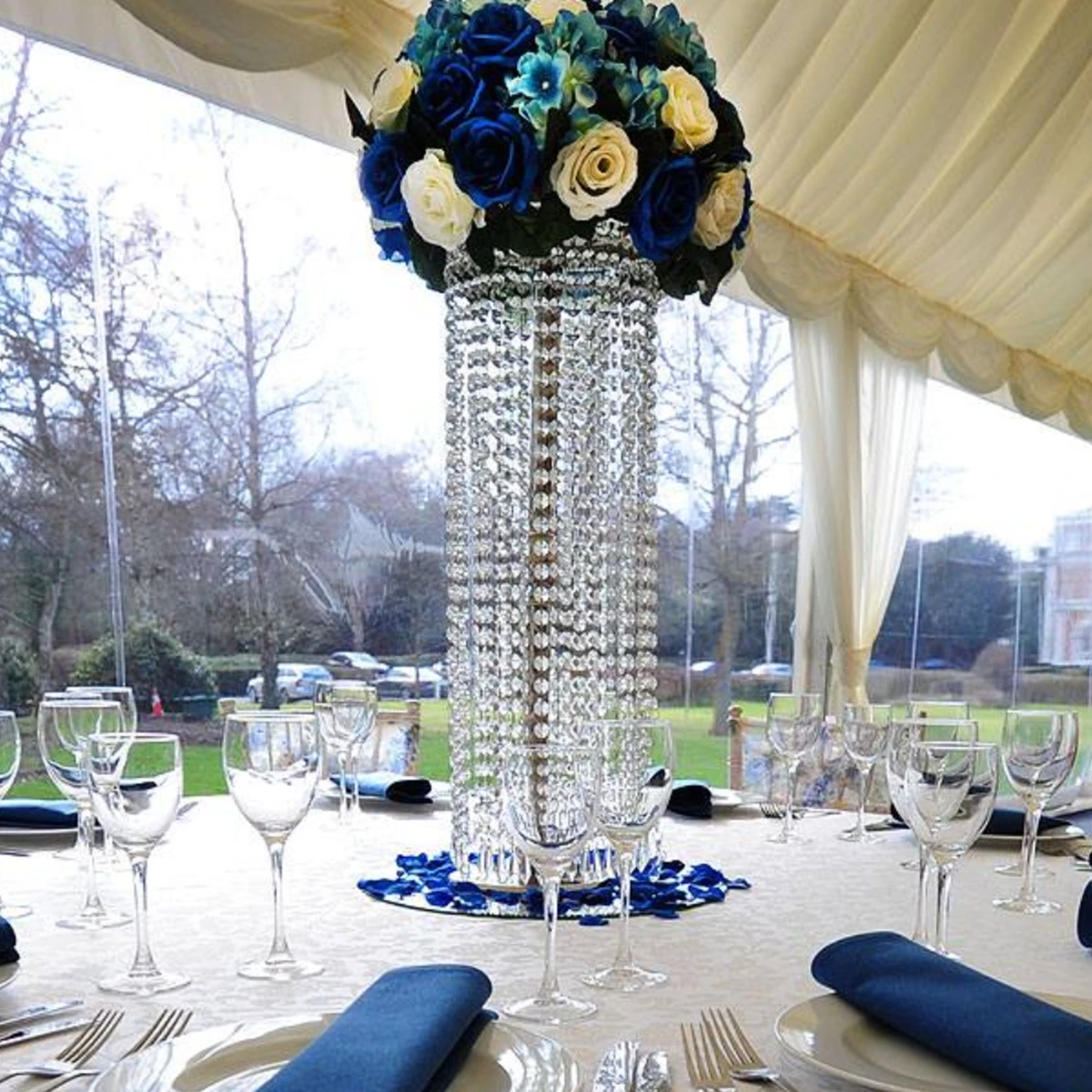 8pcs)50cm to100cm)round wedding centerpiece crystal wedding table clear Candlestick  crystal acrylic flower stand candelabra 89