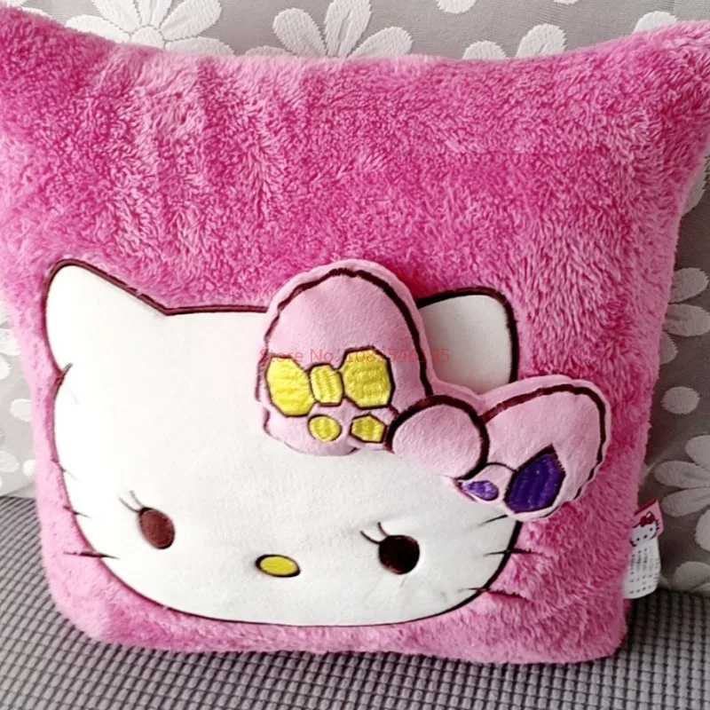 Miniso Hellokitty Throw Pillows Stitch Blankets Mickey Flannel Pillow Thickened Two In One Soft Warm Bedding Decor Cartoon Gifts