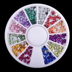 1 Box Love 12 Colors 3MM Rhinestones Nail Art Wheel DIY Nail Stickers Tips Decoration 3D Manicure tools