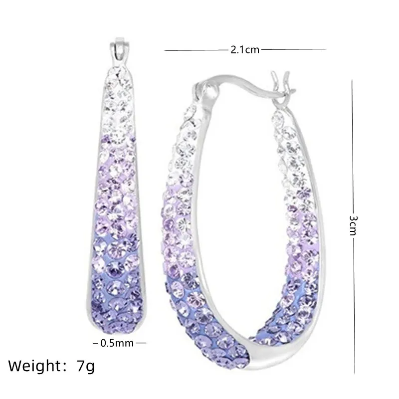 1 Pair Of Classic Retro Style Double Color Full Diamond Circle Simple Lady Earrings image 6