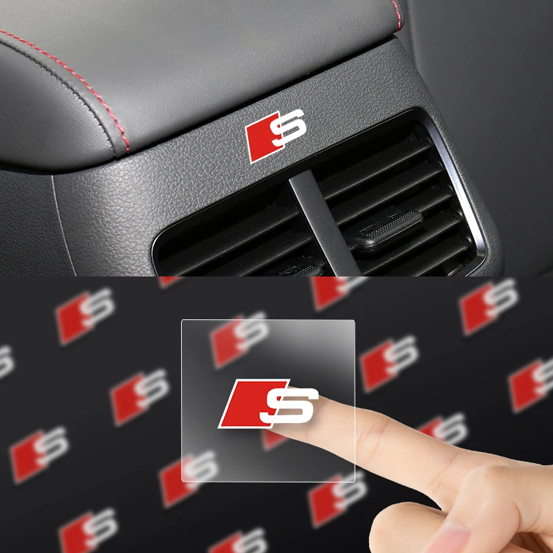 Наклейки-логотипы для декора интерьера автомобиля Audi RS 3 LMS 4 Avant 5 6 7 Q8 Sline A4 B8 B6 B7 B9 A3 8v 8p A6 C6 C7 C5 Q5