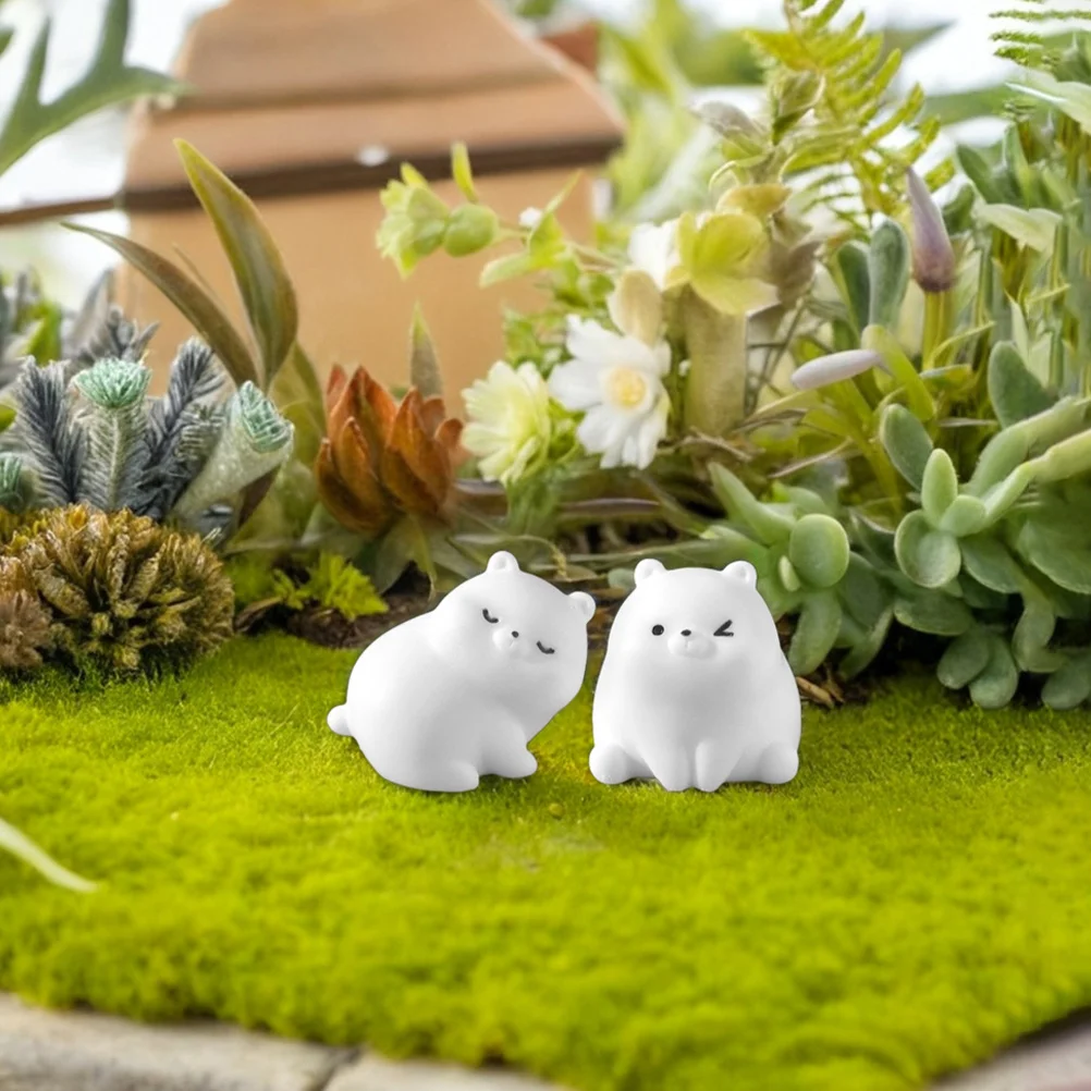 6 قطعة تماثيل الدب الصغيرة الراتنج مشهد الثلج واقعي التماثيل الشتوية سطح المكتب الحلي زينة عيد الميلاد استخدام المكتب المنزلي #5