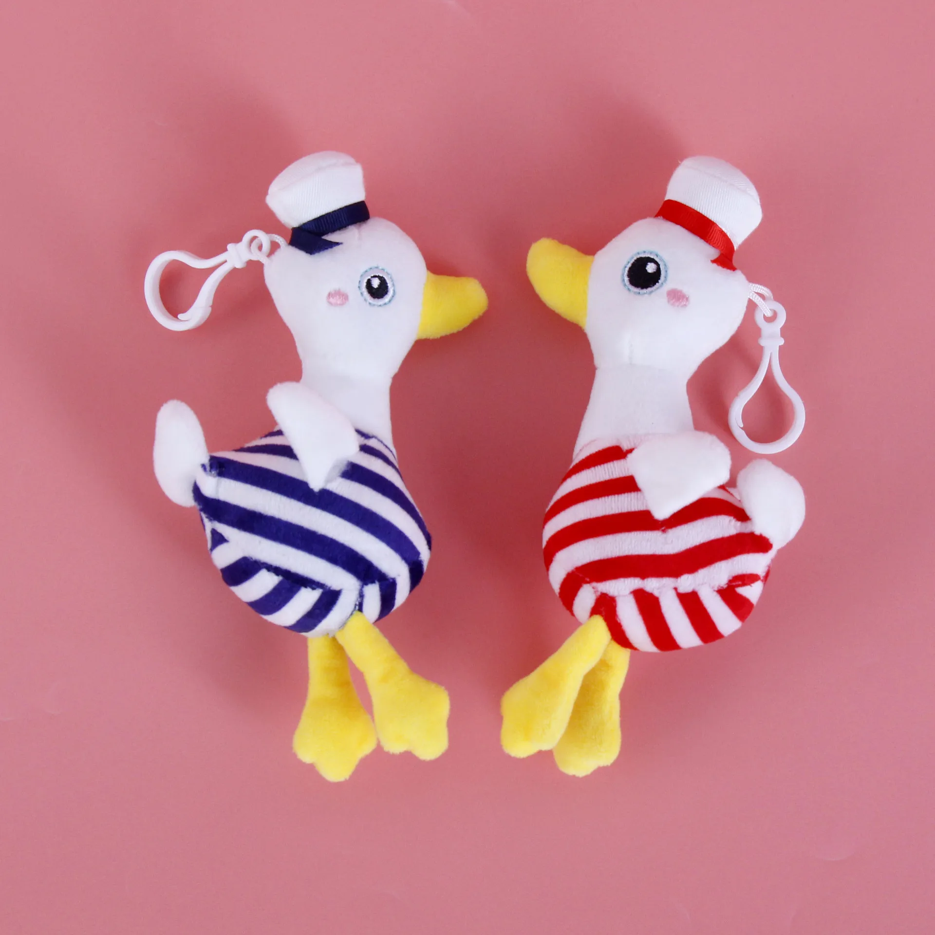 14cm Creative Cute Navy Duck Plush Pendant Duck Doll Backpack Accessory Keychain Soft Soothing Doll Christmas Funny Gift