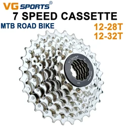 Bike Rear Hub 7 Speed Cassette 7S Flywheels Sprocket MTB Mountain Road Bicycle 12-28T / 12-32T Cassette Flywheel Accessories