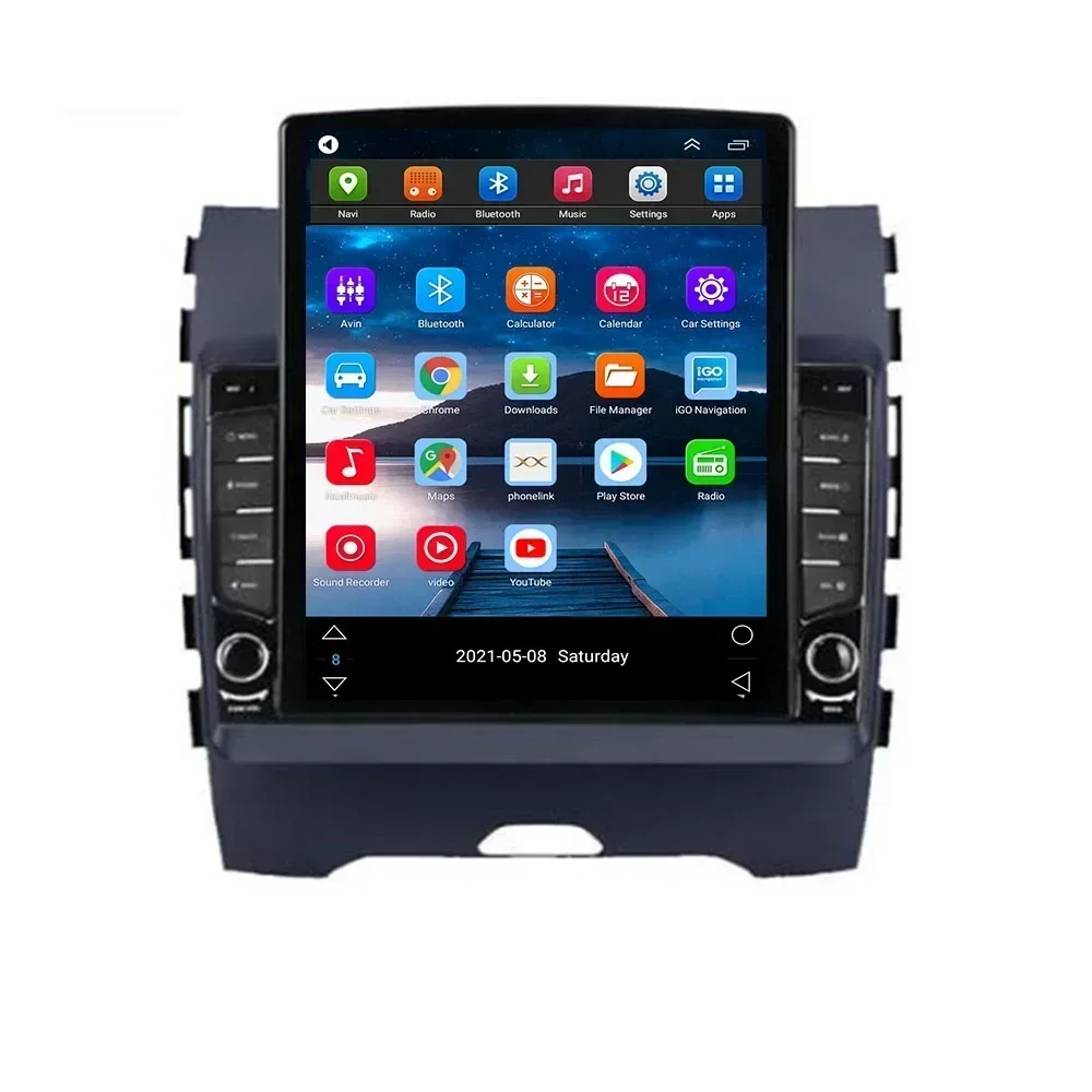 For Tesla Style 2 Din Android 13 Car Radio For Ford Edge 2015-2018 Multimedia Video Player GPS Stereo Carplay DSP RDS Camera