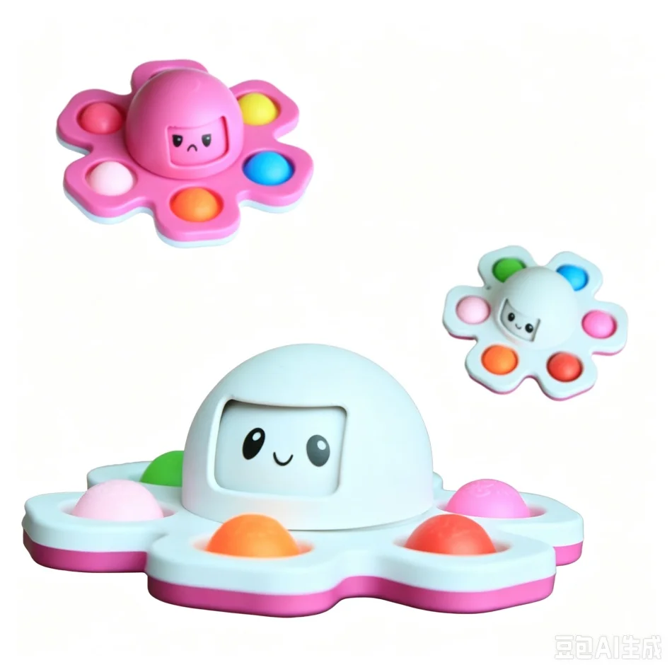 Antistress Push Bubbles Fidget Spinner For Kids And Adults Face-Changing Sensory Toy for Autistic Children Anxiety Relief Gifts