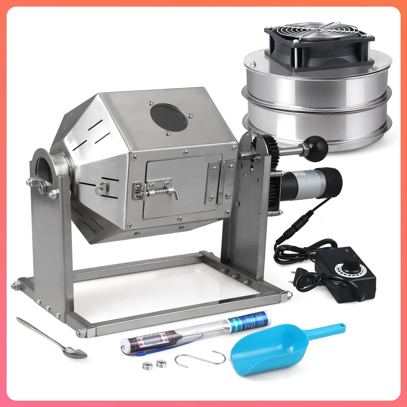 3.8 L Coffee Beans Roasting Baking hine Fuel Direct Fire Nuts Grain Soybean Beans Roaster