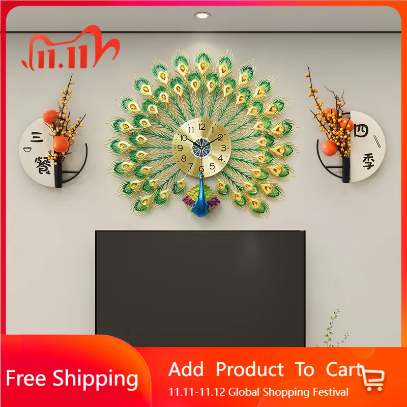 

Design Aesthetic Wall Clocks Digital Luxury Salon Art Mural Restaurant Wall Watch Mechanism Korean Restaurant Home Decoration