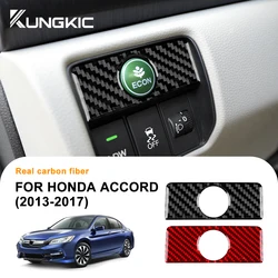 Real Soft Carbon Fiber For Honda Accord 2013 2014 2015 2016 2017 LHD Car Headlight Switch Key Frame Interior Trim Accessories