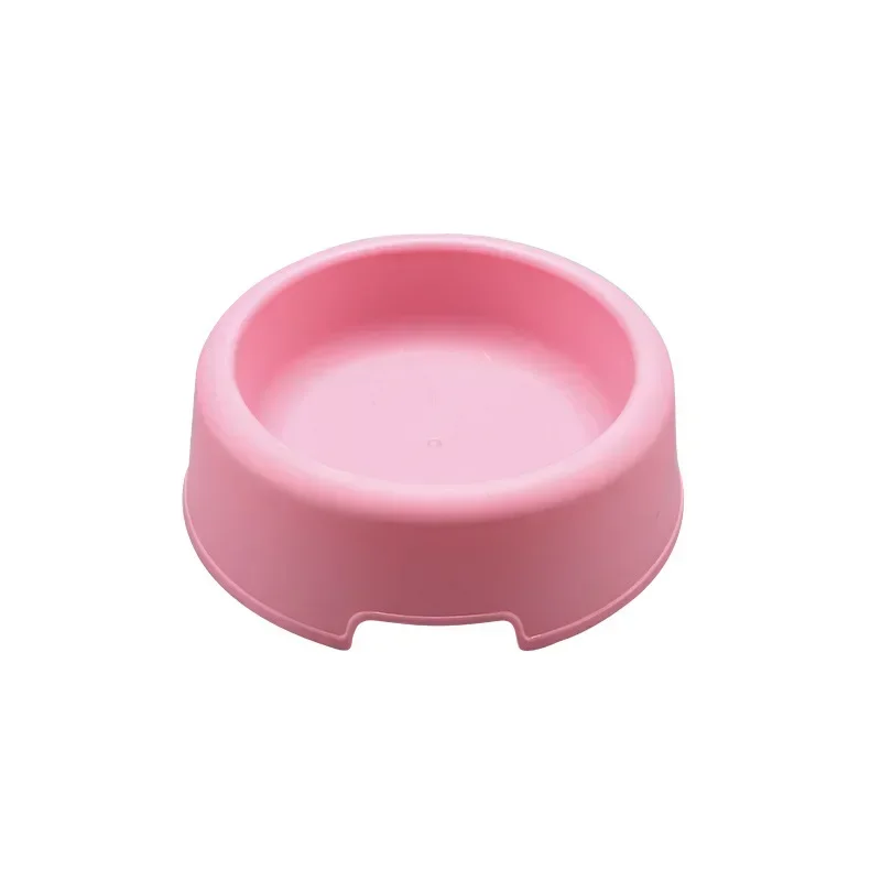 Circular small plastic lightweight pink blue white cat bowl dog bowl pet bowl