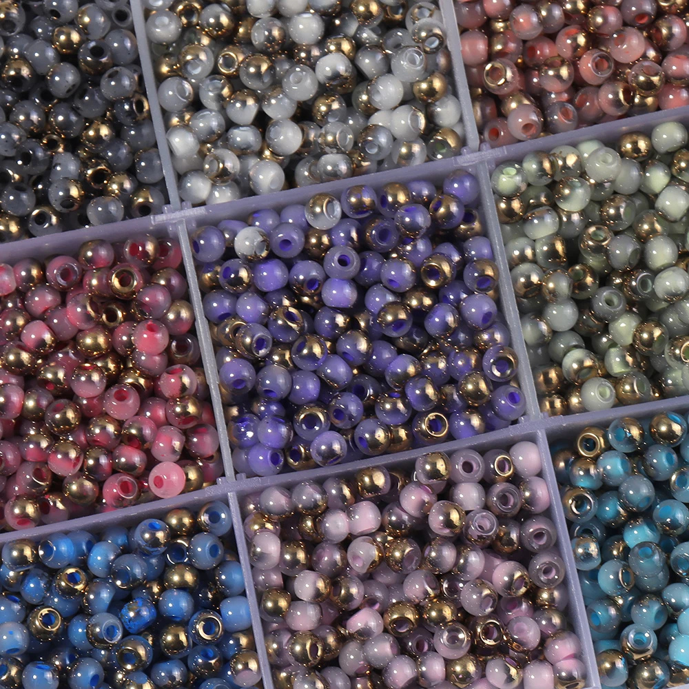 400 Stück/Lot 4mm bunte Glas-Saatperlen, lose runde Reisperlen für DIY-Bastelarbeiten, Armbänder, Halsketten, Schmuckherstellung, Großhandel